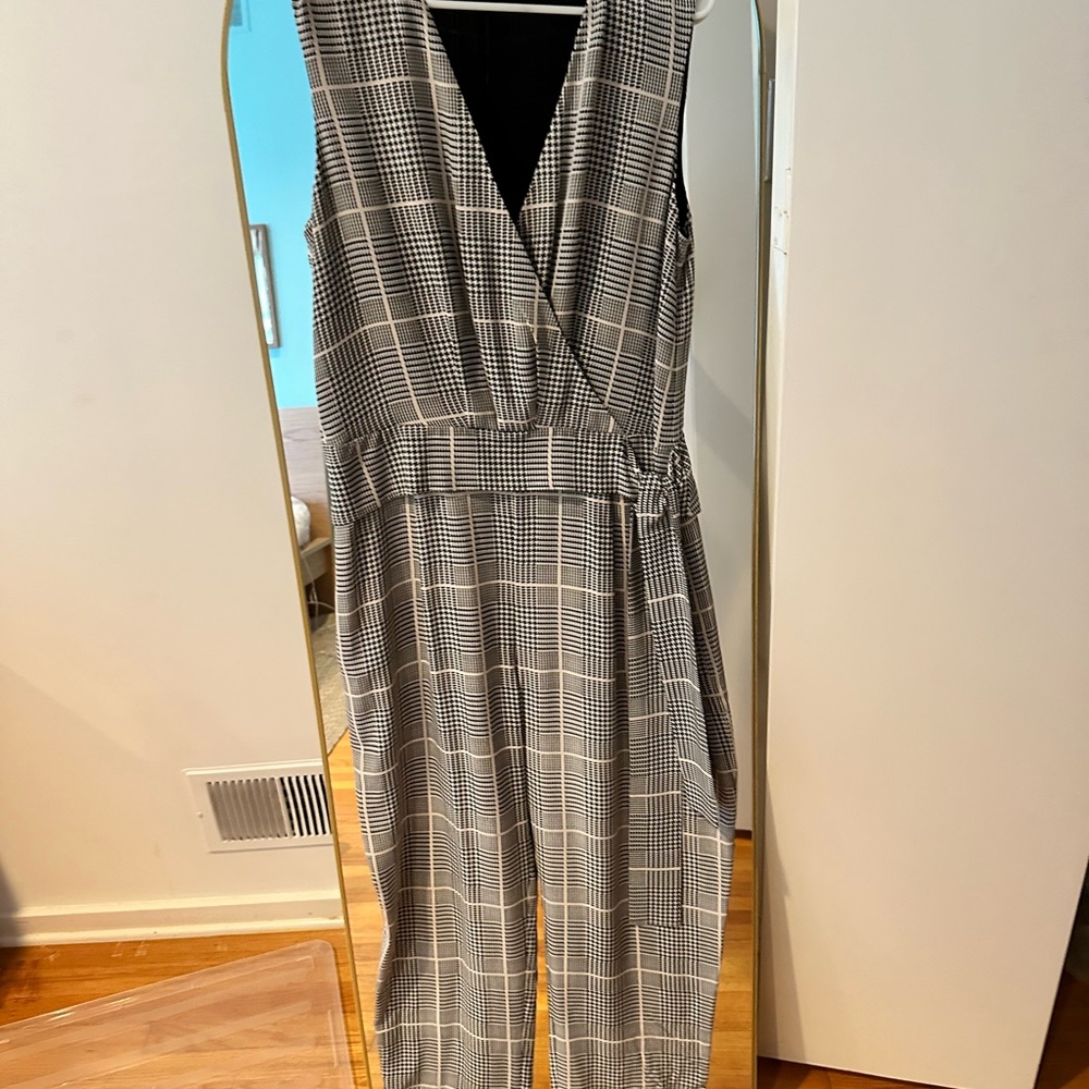 L’AGENCE EUC Julia Plaid Checkered Silk Jumpsuit - Picture 3 of 7
